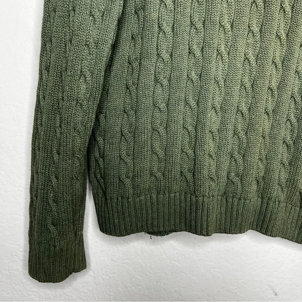 Vintage Chaps 100% cotton Green Cable-knit Sweater in size XL